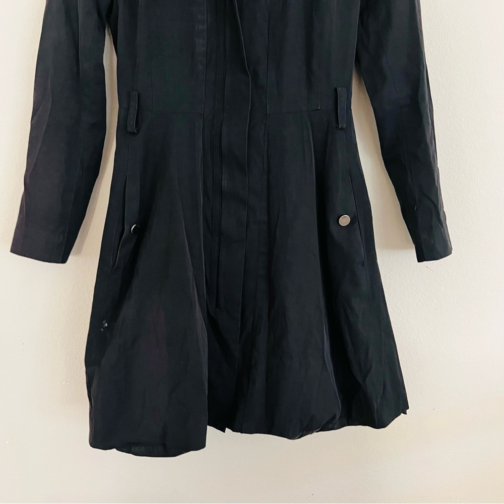 A|X Armani Exchange Women's Black Long Sleeve Peplum Trench Coat Size XS - Picture 4 of 6